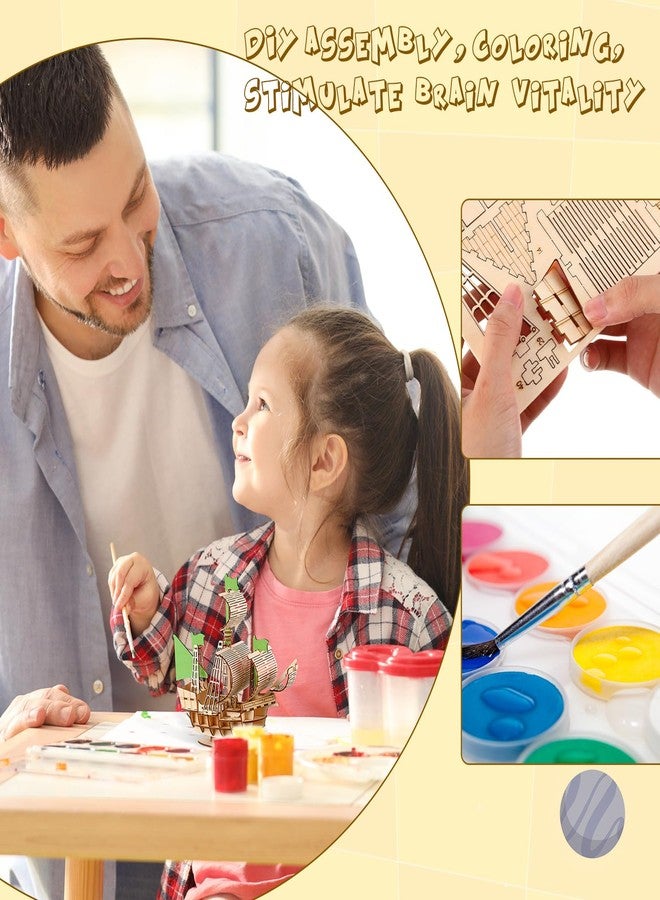 Yilloog 4 Pcs DIY 3D Wooden Puzzle Set Collectibles Wooden Model Kits for Adults Desk Display Educational Brain Teaser Puzzles Gift for Birthday(Vehicle) - Image 4
